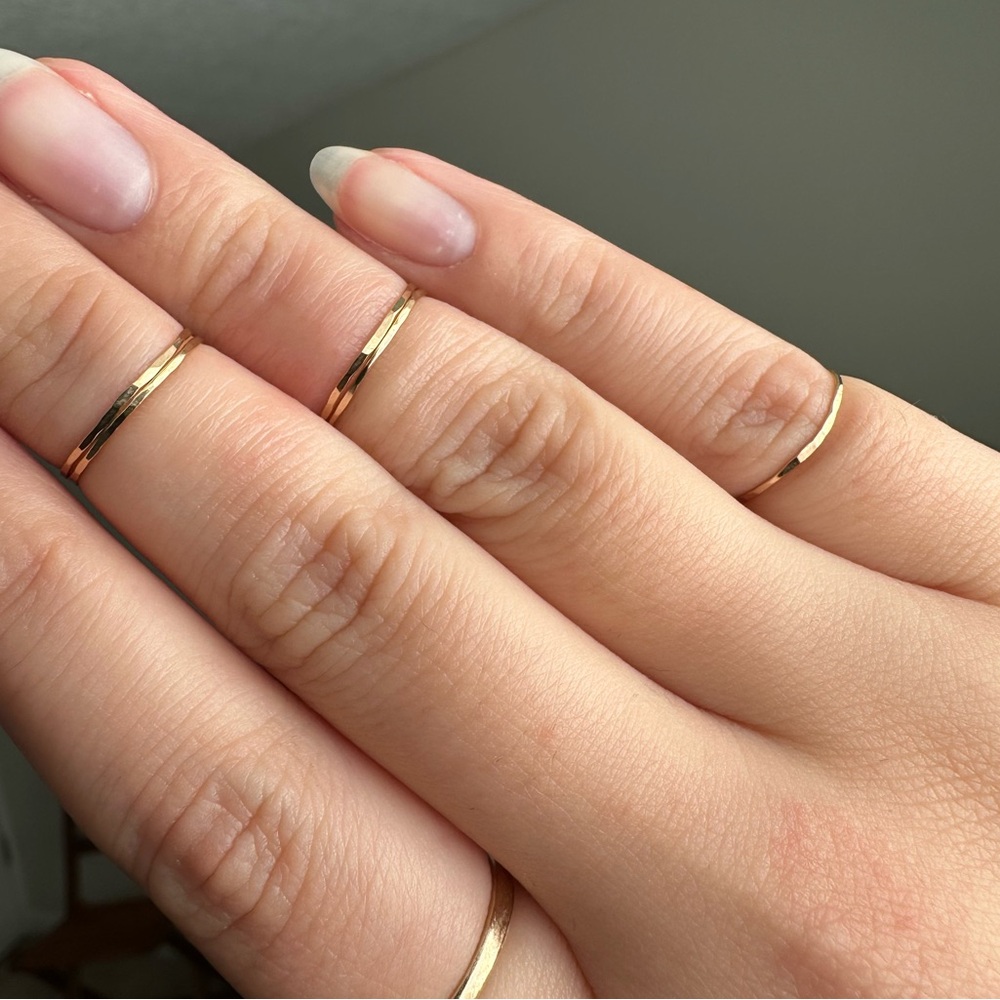 14k Yellow Thin MIDI Ring Bands